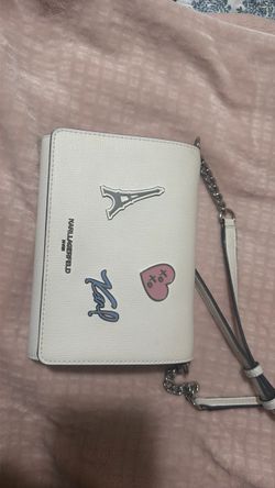 Karllagerfeld cross body white purse