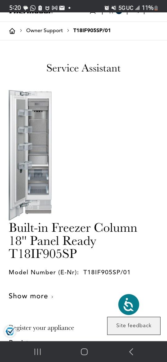 Thermador T18IF905SP

Built In Panel Ready Smart Refrigerator 