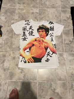 Vintage Y2K Bruce Lee Shirt SZ M/L Enter The Dragon WORK AOP