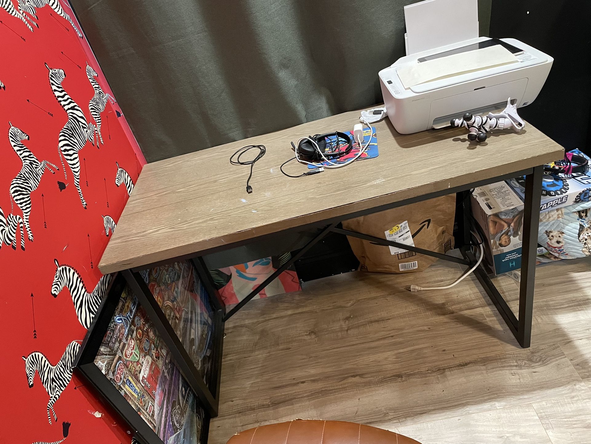 Office Desk & Chair Set – Modern Wood/Metal