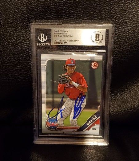 Philadelphia Phillies Star Alec Bohm Signed Bowman Card
