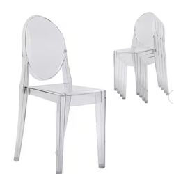 Ghost Clear Acrylic Stackable Event Chairs-Set of 4