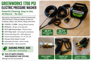 Greenworks 1700 psi pressure washer