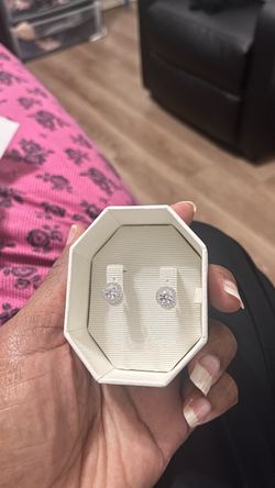 White stud earrings