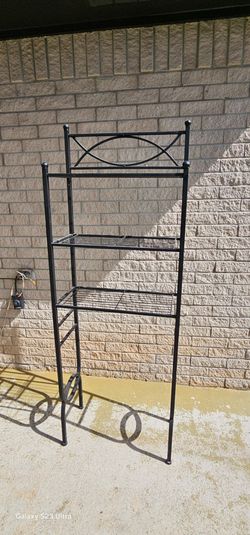 Black Metal Over-the-Toilet Bathroom Storage Rack / Space Saver Shelf