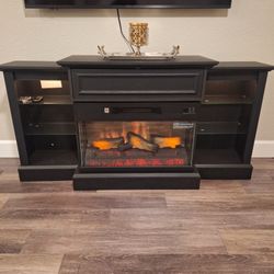 Black Electric Fireplace 