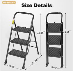 HBTower 3-Step Folding Step Ladder