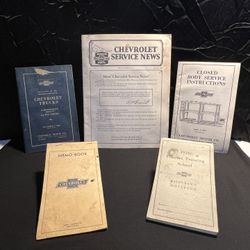Early Vintage Chevrolet Memorabilia Booklets From 1927 To The 1950’s Display Pieces For Chevrolet Collectors