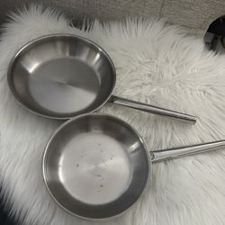 Stainless Steel Frying Pans - Set of 2