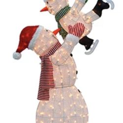 Light-Up Snow Mom & Ice Skating Baby, (67") By Winter Wonder Lane