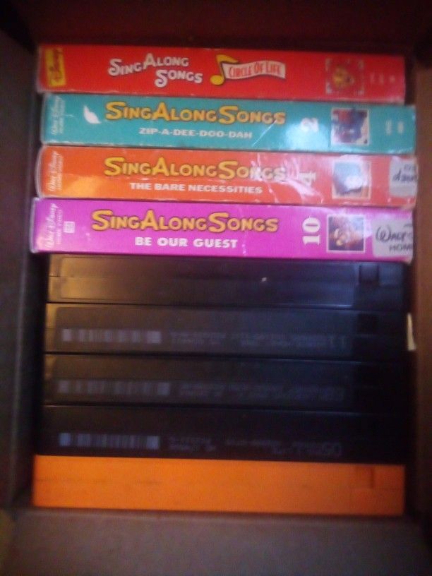 Eighteen VHS (mostly) Kids Tapes