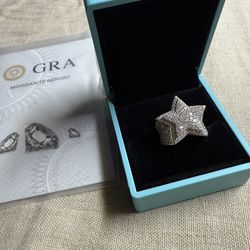 Star ring 925 silver vvs1 size 9