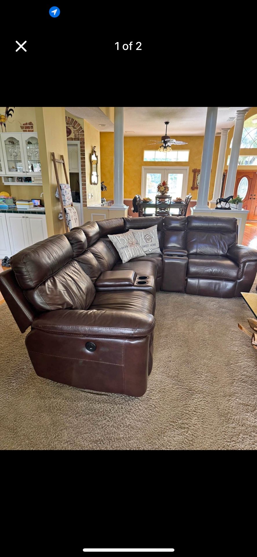 Leather Reclining Sectional