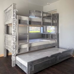 Twin Bunk Bed And Mattress With Trundle 