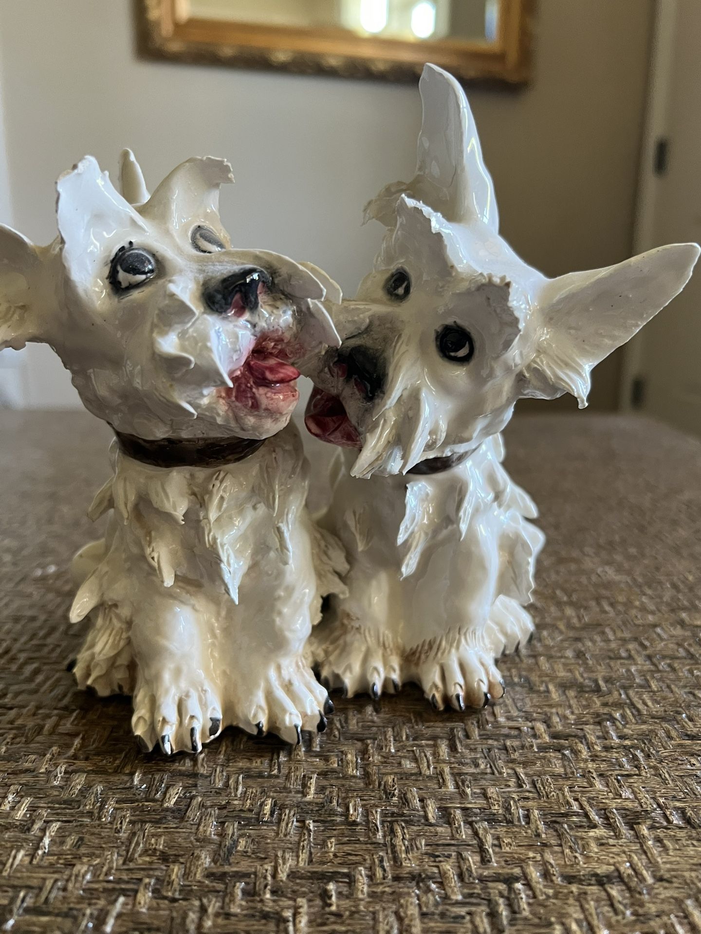 Mollica Capodimonte Two Scottish Terrier Figurine 