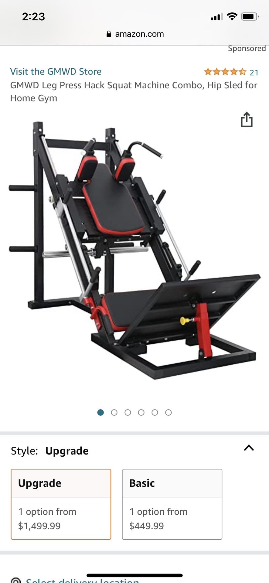 GMWD Leg Press Hack Squat Machine 2 In 1
