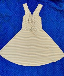 Sundress Abercrombie and Fitch Yellow Ribbed Cutout Mini Dress Size Small