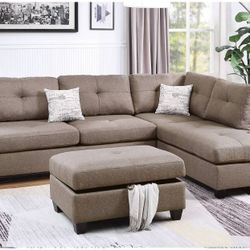 3 PC SECSIONAL SOFA  MOCHA NEW IN BOX ☎️ 1714586,2564 