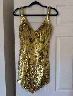 RENÉ THE LABEL Gold Sequin Mini Dress – Size 4 – $700 Retail