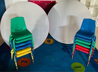 Small round tables with chairs