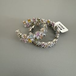 Women’s multicolor large hoop earrings