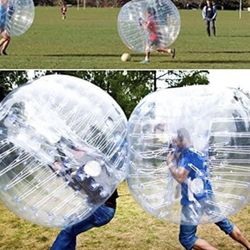 PVC Inflatable Bubble Ball, 1.5m Transparent Human Bumper Knocker Ball Bubble Soccer with Safety Rope[US