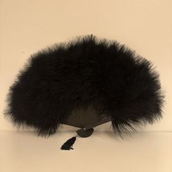 Elegant Black Feather Fan