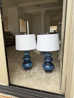 Triple-gourd lamp set in Blue