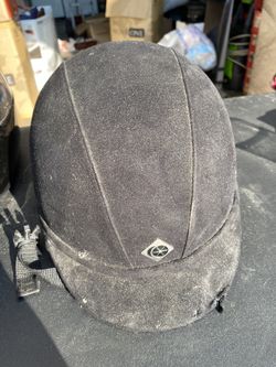 Charles Owen JR8 Microfiber Suede Riding Helmet, Size 6 5/8 54cm) Black/Black