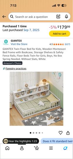 twin floor bed