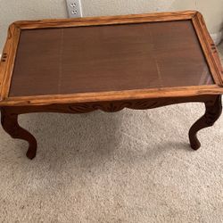 Beautiful Antique Glass Top & Mahogany Table 