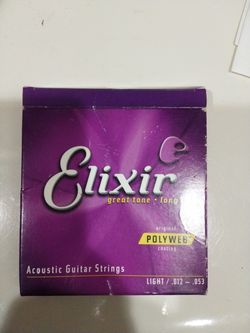 Elixir Acoustic Guitar Strings, 5 Sizes, Brand New