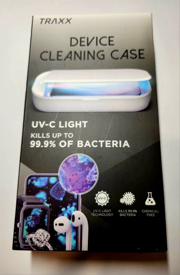 Traxx UV-C Light Device Sanitizer Sterlizer Compact Cleaning Case w/ USB Cord