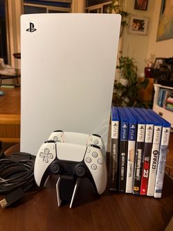PlayStation 5 Disc Console Bundle + 2 Controllers + 7 Games