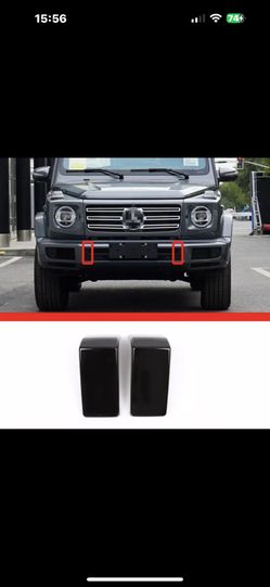 Glossy Black Front Bumper Panel Trim Cover For Benz G-Class G63 AMG 2019- 2024