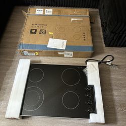 Zarbaco 30 inch Electric Ceramic Cooktop 4 Burner Knob Control