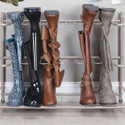 mDesign Shoe cabinet – storage of shoes and boots – space-saving shoe holder for 6 pairs of shoes, rain boots,