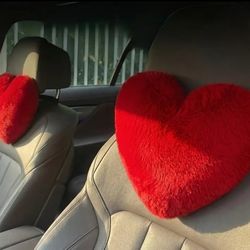 Cute Plush Heart Headrest Pillows (2)