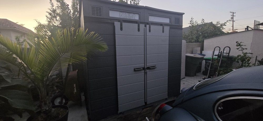 Shed 8 Ft Front By 7 Ft Deep, 7 Feet High At The Front And 6ft 5" On The Back