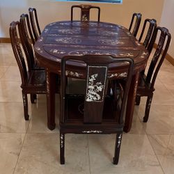 Rosewood Mother Pearl In Late Dining Table