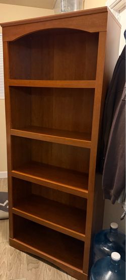 Wooden bookcase 30” wide x 71” high x 12” deep