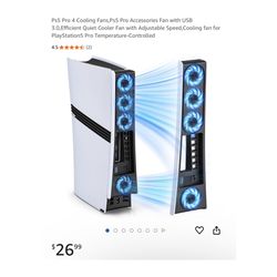 Brand new Ps5 Pro 4 Cooling Fans,Ps5 Pro Accessories Fan with USB 3.0,Efficient Quiet Cooler Fan with Adjustable Speed,Cooling fan for PlayStation5 Pr