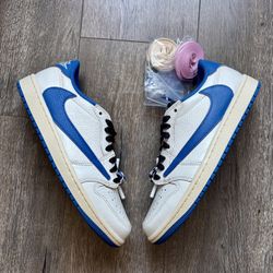 Jordan 1 Retro Low Travis Scott Fragment Sail Mens Size 8