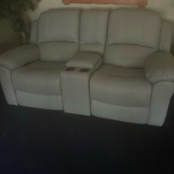 6 Months Old leather reclining sofa, and couch