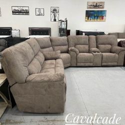 Benchcraft Cavalcade 3 Piece Power Reclining Sectional Couch 🛋️$39 Down Payment with Financing  No Needed Credit Check