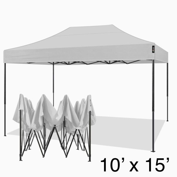 10x15 Ez Pop Up Canopy Tent Portable Heavy Duty Commercial Instant Canopies Outdoor Market Shelter 10'x15' (Black Frame)