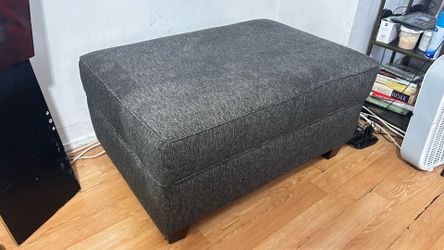 Gray Upholstered Ottoman