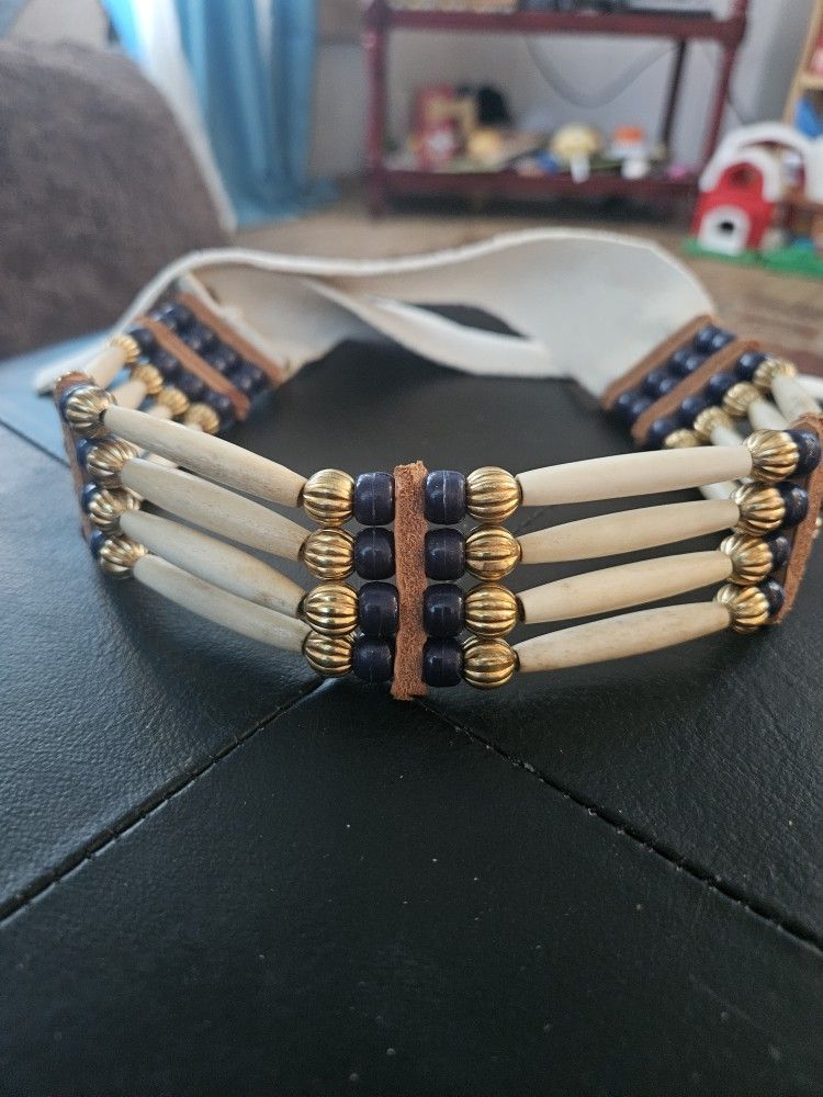 Bone And Leather Choker