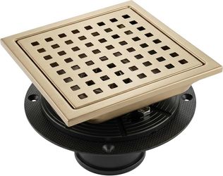 6 Inch Tile-in Champagne Bronze Shower Drain - Square Shower Floor Dra