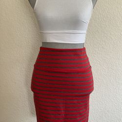Gurly Clothing Co Red Stripe Skirt (medium)